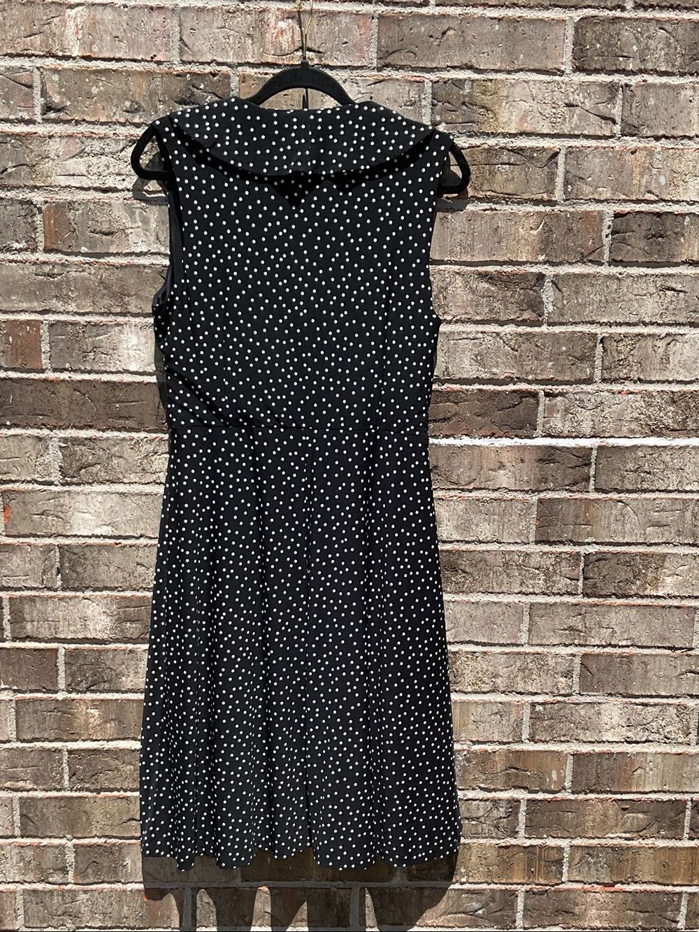 Take 50% OFF- Tommy Hilfiger Sleeveless Polka Dot Ruffle Neck Dress, Size-10 - Picture 8 of 11